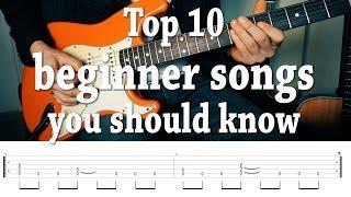 Top 10 fun easy guitar songs you should know with TABS