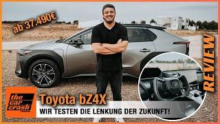 Toyota bZ4X im Fahrbericht 2023 One Motion Die Lenkung der Zukunft? Review  Test  Yoke Lenkrad