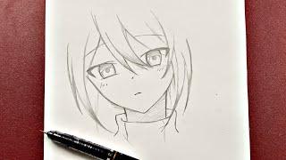 Easy anime drawing  how to draw cute anime girl easy