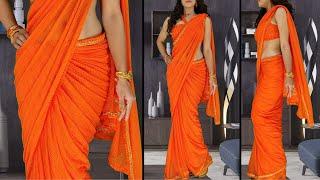 How To Drape Saree In Different Style  Saree Draping Like Bollywood Actress