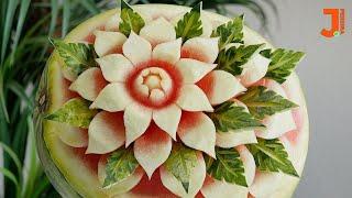 Easy Watermelon Carving to make at Home  Fruit Carving for Beginners