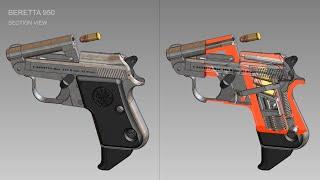 How a Gun Works Animation  Beretta 950  Ruger Mk III  Browning Challenger