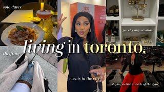 living in toronto solo date thrifting jewelry organization working out at sweat & tonic lagree