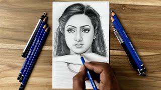 Drawing SRIDEVI   sketch  Charan Pathiwada