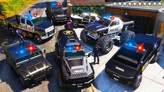 GTA 5 - Stealing HEAVY POLICE Cars with Franklin Real Life Vehicles #42