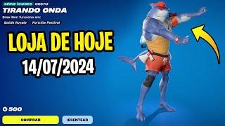  NOVO EMOTE TIRANDO ONDA Nova Loja de Hoje Fortnite 14 de Julho 2024 Loja de Itens Fortnite