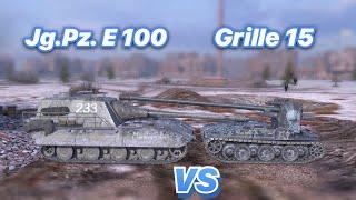 НА ЗАБИВ#107  БОСС против ГРИЛЯ в HD  Jg.Pz. E 100 vs Grille 15  WoT Blitz  Zlobina Liza