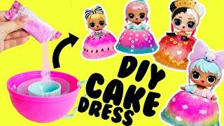 LOL Surprise Mix and Make Birthday Cake  DIY Cake Dress  Crafts for Kids