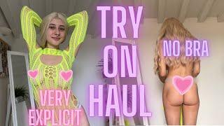 4K TRY ON HAUL CLOTHES  VERY TRANSPARENT AND SEE THROUGH  SWIMSUIT NO BRA  2024