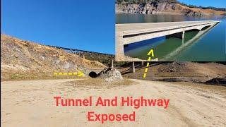 Very Low Water Reveals Tunnels And Highway Shasta Lake Late October 2022