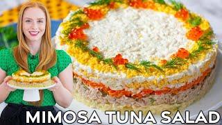 Mimosa Salad - Layered Tuna Salad Recipe  Perfect for Holidays
