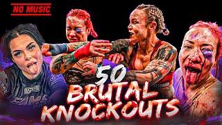 Top 50 Most Brutal Womens Knockouts  MMA Kickboxing Boxing