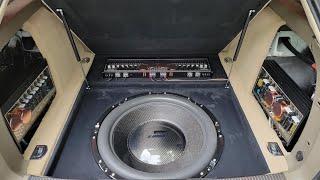 He installed a 24 inch subwoofer in his Audi￼