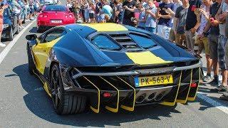 Supercars leaving a CarShow  Cars And Coffee Belgium 2018 Kortrijk