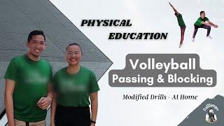 Volleyball Drills - Passing & Blocking modified at home PE - PHYSICAL EDUCATION