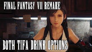 Tifa Drinks - Both Options  Final Fantasy 7 REMAKE in 4K  SPOILERS