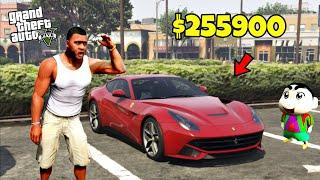 GTA 5  STEALING FERRARI F12 BERLINETTA  WITH SHINCHAN