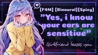 ASMR ROLEPLAY F4M Girlfriend plays with your ears Binaural