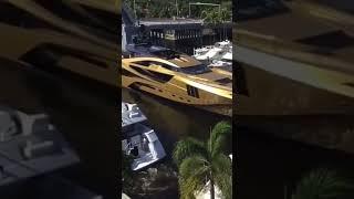 Yacht mewah berlapis emas milik Sultan #shorts #yacht #gold