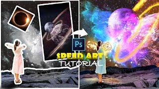 Photoshop Tutorial Photo Manipulation Galaxy Girl Speed Art Tutorial