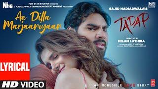 Ae Dilla Marjaaniyaan - Lyrical  Tadap  Ahan Shetty Tara Sutaria  Pritam Neha Kakkar  Milan L