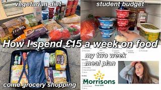 HOW I SPEND ONLY £15 A WEEK ON GROCERIES AS A STUDENT LIVING IN LONDON  a food shop & my meal plan