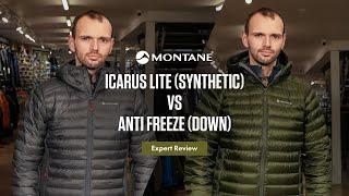 Montane Icarus Lite synthetic vs Montane Anti Freeze down jacket - Expert Review 2023
