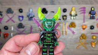 8 NINJA ONI MASK MINIFIGURES NINJAS WITH TRANSLUCENT WEAPONS