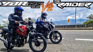 Yamaha Libero 125 vs Tvs Raider 125  en la recta