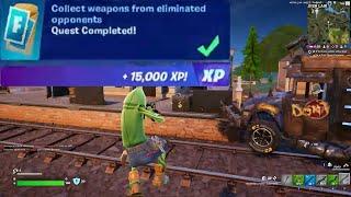 Collect weapon from eliminated opponents Fortnite