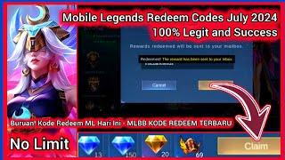 No Limit Mobile Legends New Redeem Codes July 15 2024 - Buruan Kode redeem ML Hari Ini 100% Legit