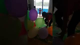 Girl Pops a Bunch of Big Balloon Very Fast With Nails and Feet