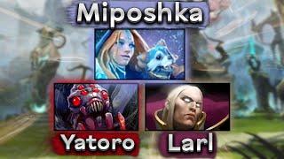 3 игрока Team Spirit в одной команде Мипошка на ЦМке - Miposhka Crystal Maiden 7.36 DOTA 2