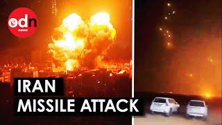 Terrifying Video Footage Shows Irans Missile Attack on Israel