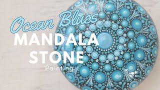 Ocean Blues  Dot Mandala Stone Painting