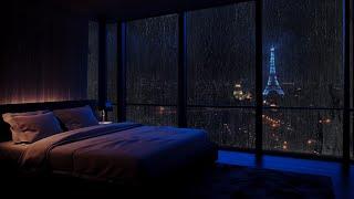 Rain Sound for Sleep in Dark Bedroom Space No Ads - Deep Sleep and Stress Relief