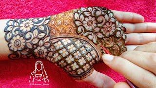 Very Attractive Floral Heavy Palm Henna Design Tutorial  Latest Heavy Bharwa Mehndi design