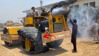 Due to Brake Failure the Roller Fell Down the Road into the Ditch  Amazing Repairing Process of Rim