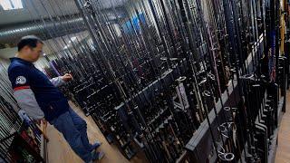 The process of making a high-end carbon fishing rod. Amazing Korean fishing rod factory