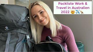 Packliste Work and Travel W&T Australien 2022 