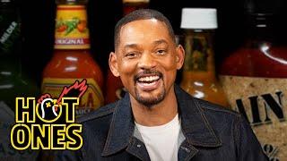 Will Smith Cant See While Eating Spicy Wings  Hot Ones