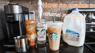 HOW TO MAKE A CARAMEL MACCHIATO AT HOME  Starbucks copycat  Danielle Murnaghan