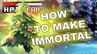 Dota 2 Tricks IMMORTAL Frostivus Christmas Tree BUG 1 HP