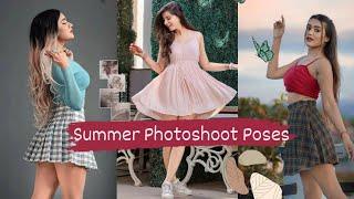Summer Photoshoot PosesPhotography Ideas In Short DressPoses In Shirt