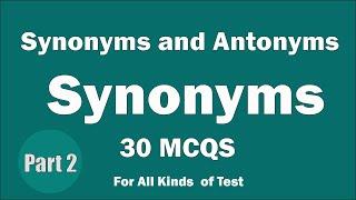 Most Repeated Synonyms 30 Words  Synonyms and Antonyms MCQS  NTS PTS OTS CTS Part 2