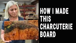 How I made this beautiful woodepoxy charcuterie board. Easy woodworking project that sells