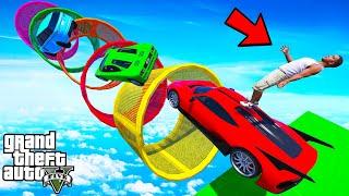 FRANKLIN TRIED IMPOSSIBLE HUGE TUBES JUMPING MEGA RAMP PARKOUR CHALLENGE GTA 5  SHINCHAN and CHOP