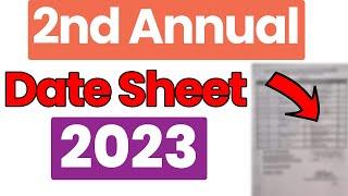 12th Class Date Sheet 2023 2nd Annual - 2nd Annual Exam 2023 2nd Year Date Sheet