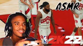 ASMR playing NBA 2K22 MyCareer  controller sounds & gum chewing