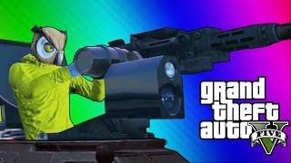 GTA 5 Online Funny Moments - Paper Bag Man Valkyrie Chopper Night Owl Cave GTA 5 Heists Update